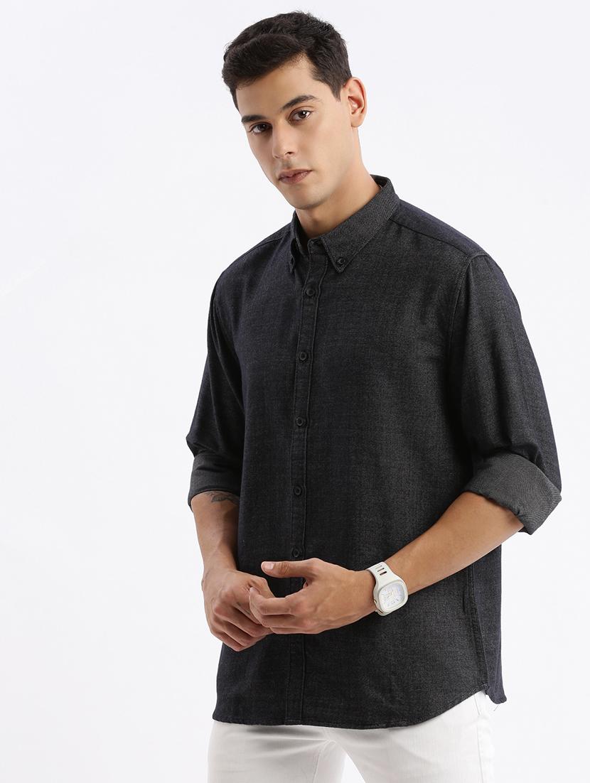 men solid cotton casual shirt - 21378848 - Standard Image - 1