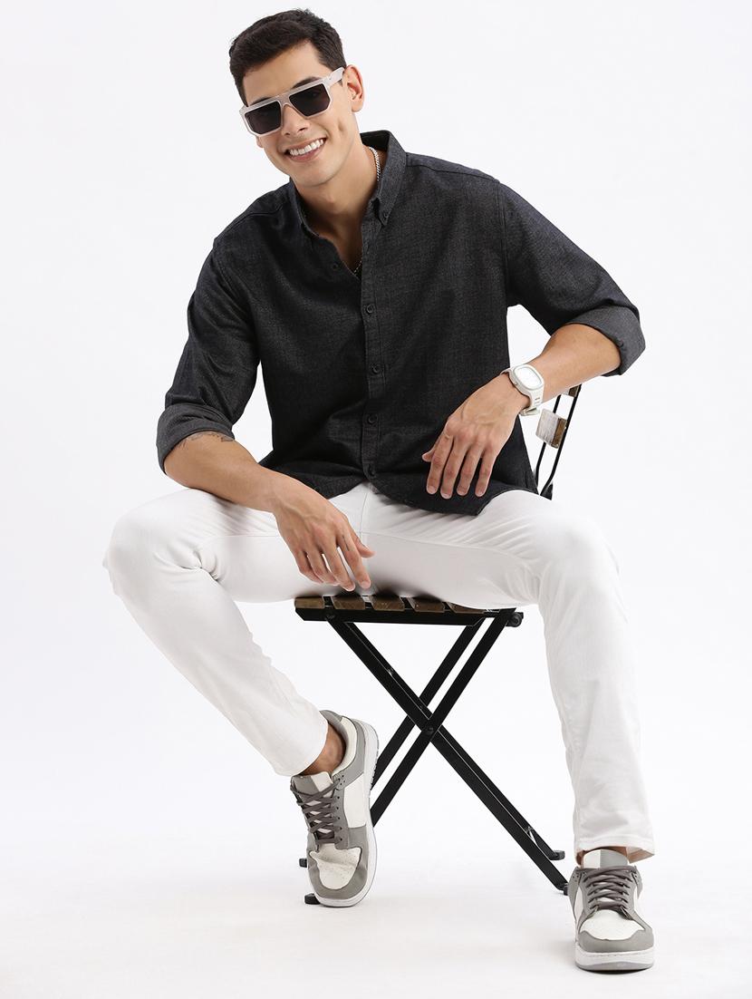 men solid cotton casual shirt - 21378848 - Standard Image - 4