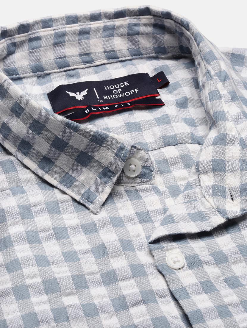 men long sleeved checkered casual shirt - 21378858 - Standard Image - 6