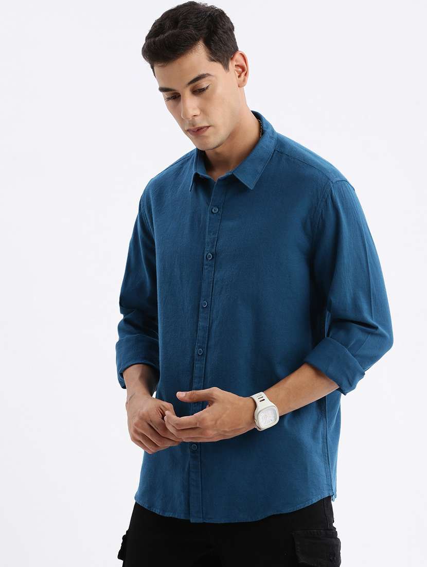 men solid cotton casual shirt - 21378868 -  Standard Image - 1