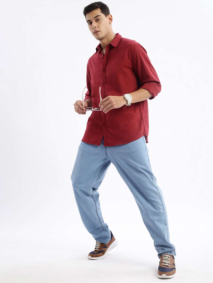 men long sleeved solid casual shirt - 21378870 - Standard Image - 4