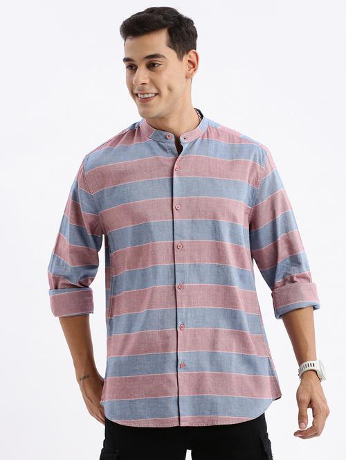men long sleeved striped casual shirt - 21378874 -  Standard Image - 0