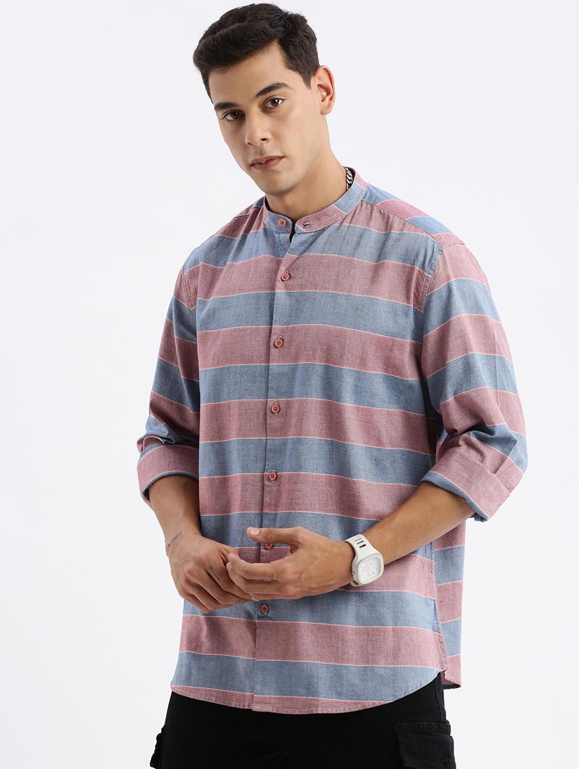 men long sleeved striped casual shirt - 21378874 -  Standard Image - 1