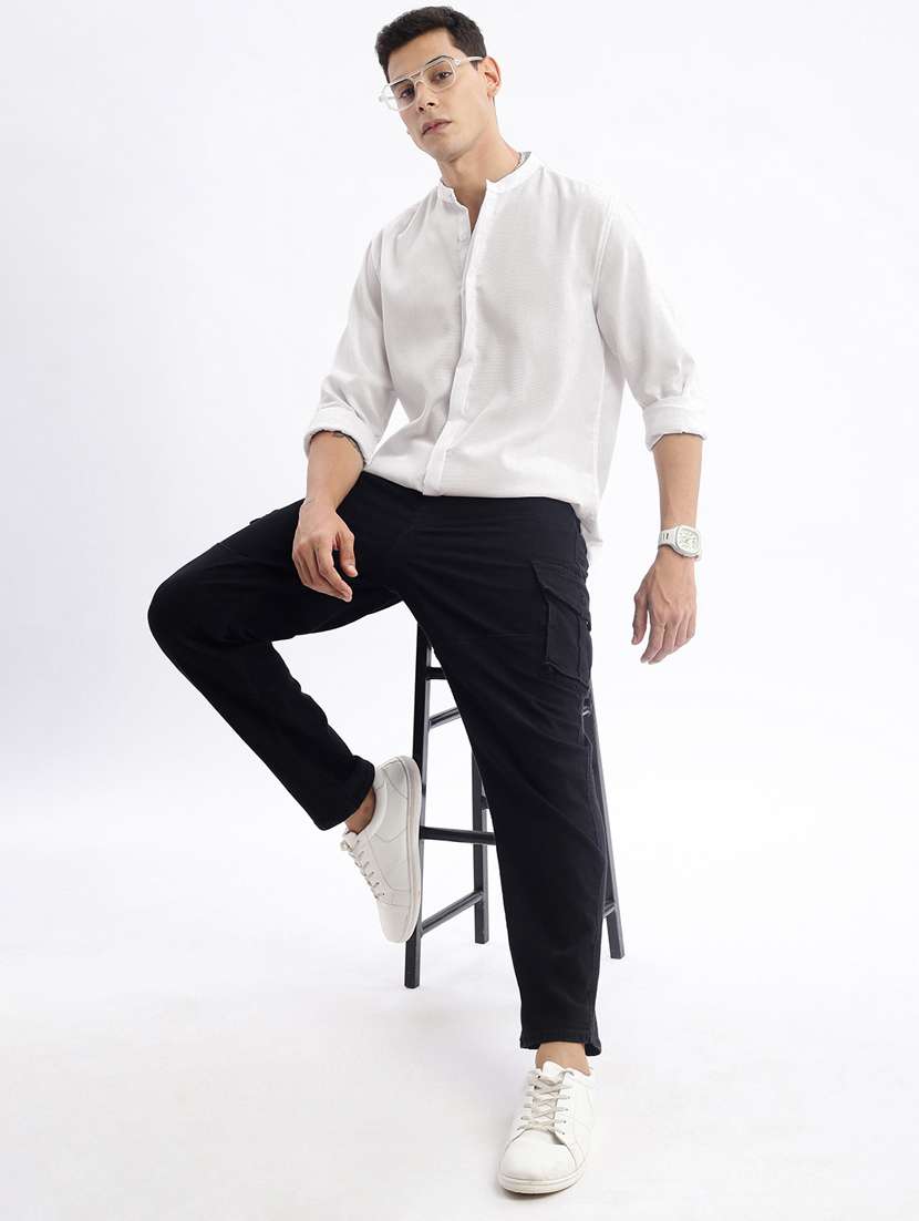 white solid cotton casual shirt - 21378883 - Standard Image - 4