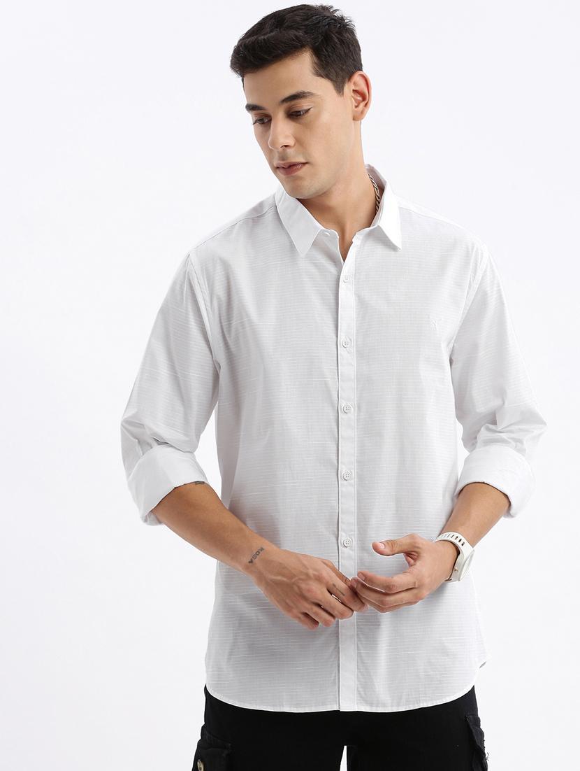 men long sleeved solid casual shirt - 21378885 - Zoom Image - 0