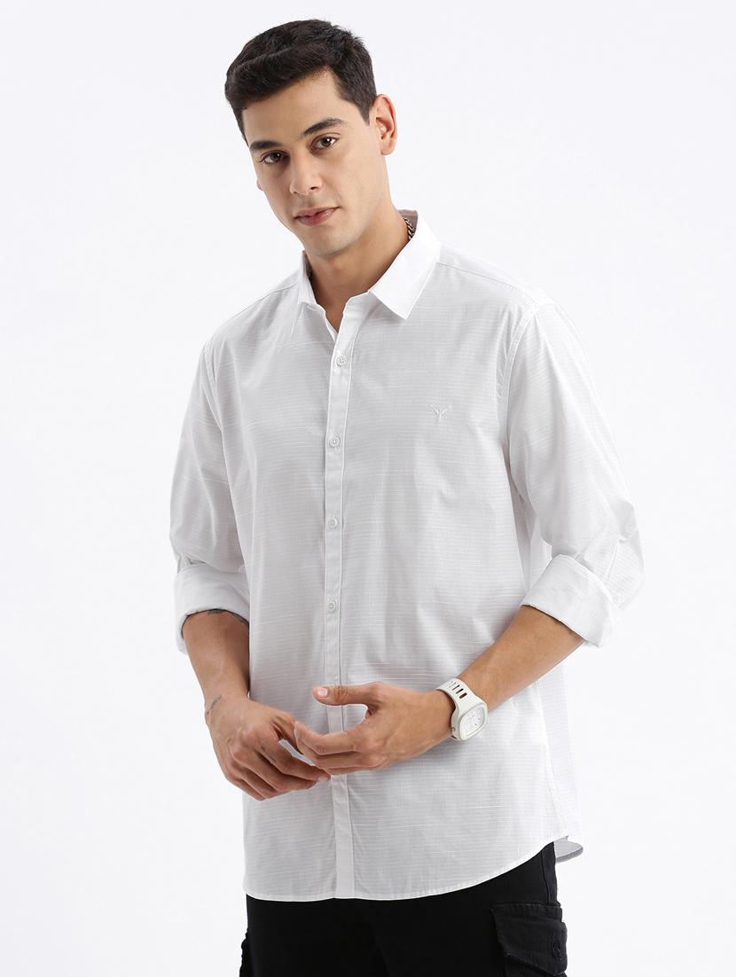 men long sleeved solid casual shirt - 21378885 -  Standard Image - 1