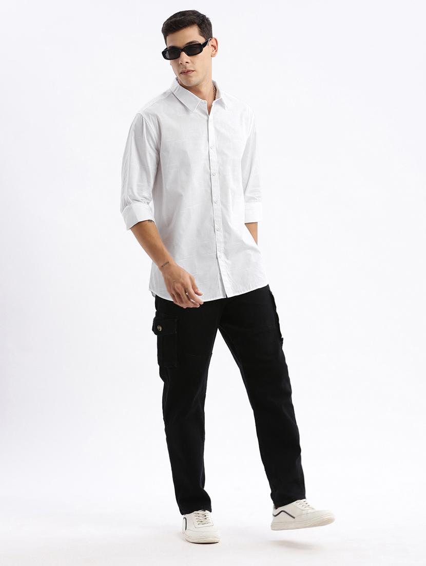 men long sleeved solid casual shirt - 21378885 - Standard Image - 4