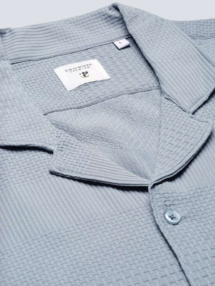 men short sleeved solid casual shirt - 21378889 -  Standard Image - 6