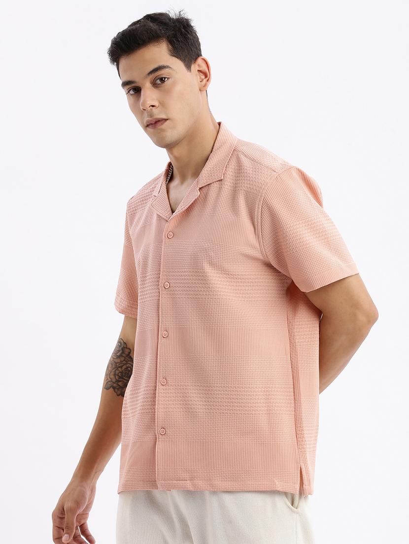 men short sleeved solid casual shirt - 21378890 - Standard Image - 1