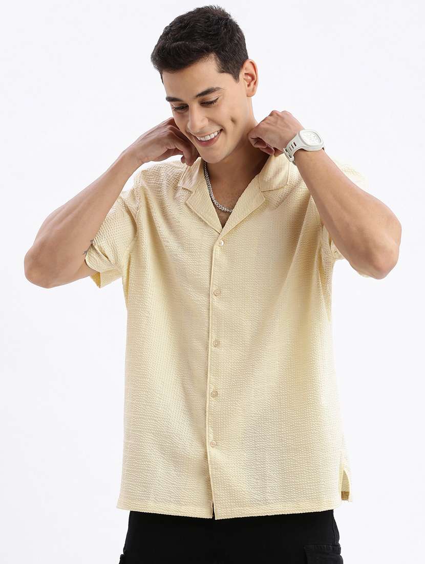 men short sleeved solid casual shirt - 21378894 -  Standard Image - 1