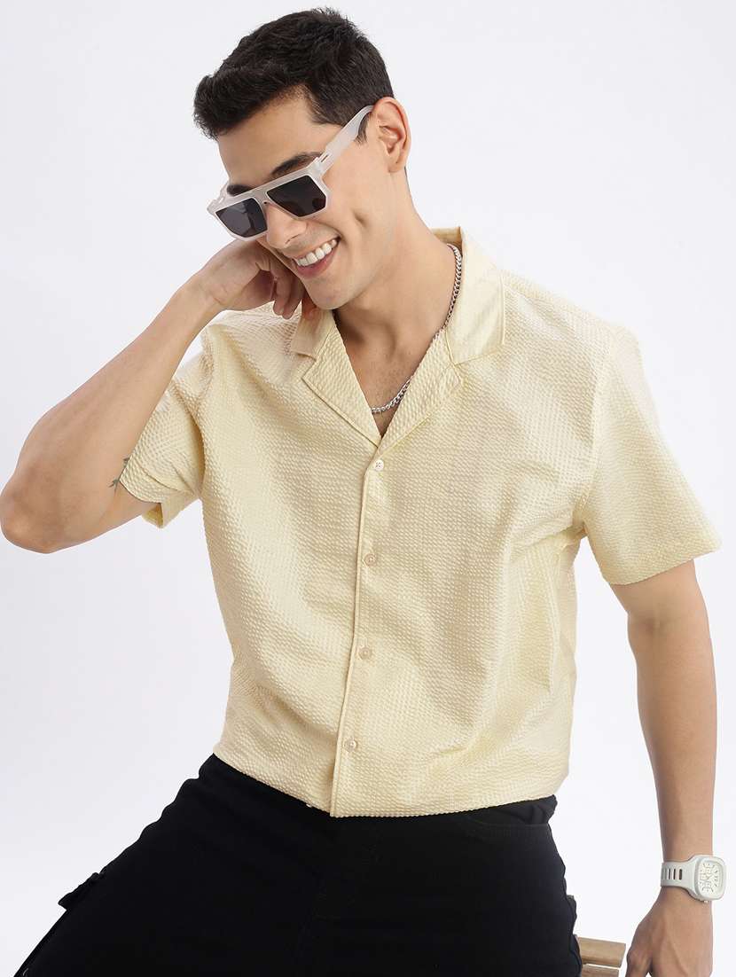 men short sleeved solid casual shirt - 21378894 -  Standard Image - 4