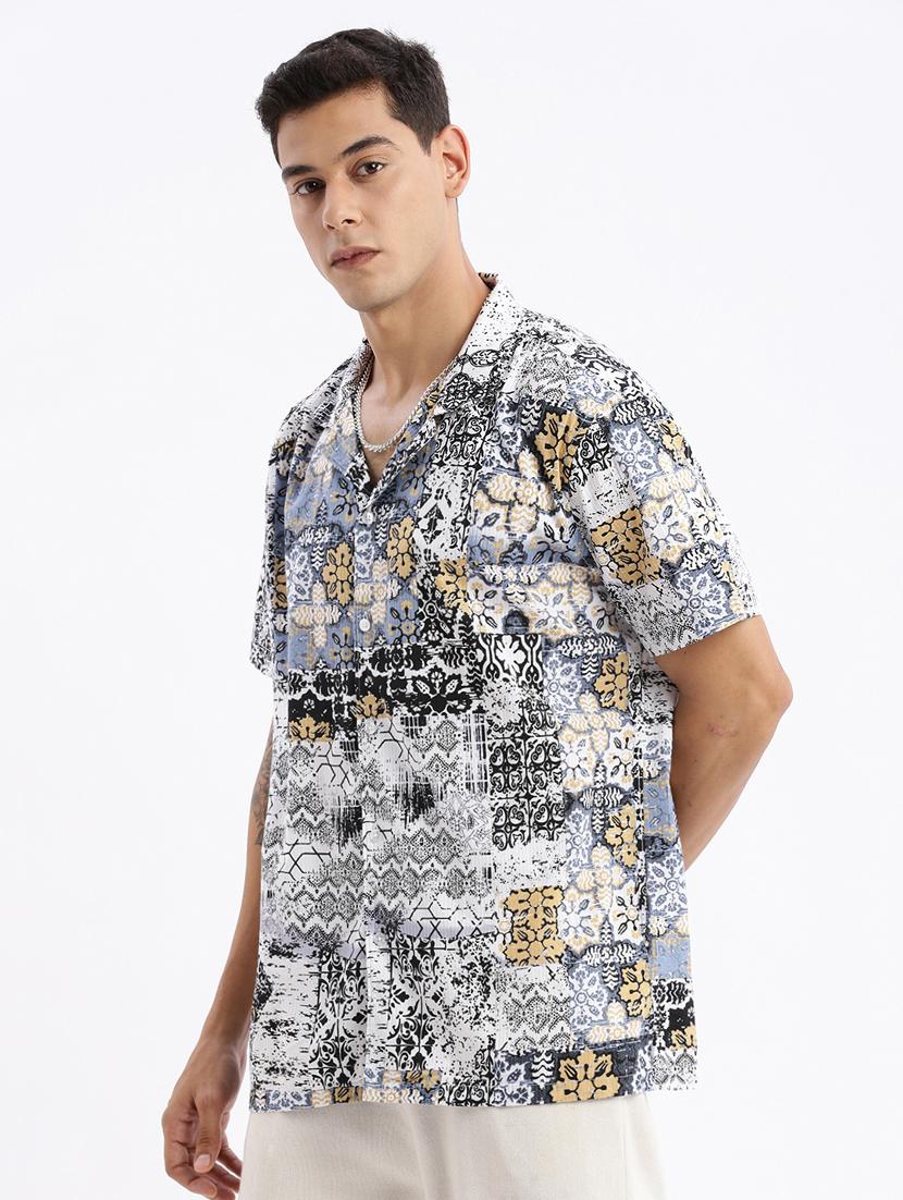 men short sleeved printed casual shirt - 21378900 -  Standard Image - 1