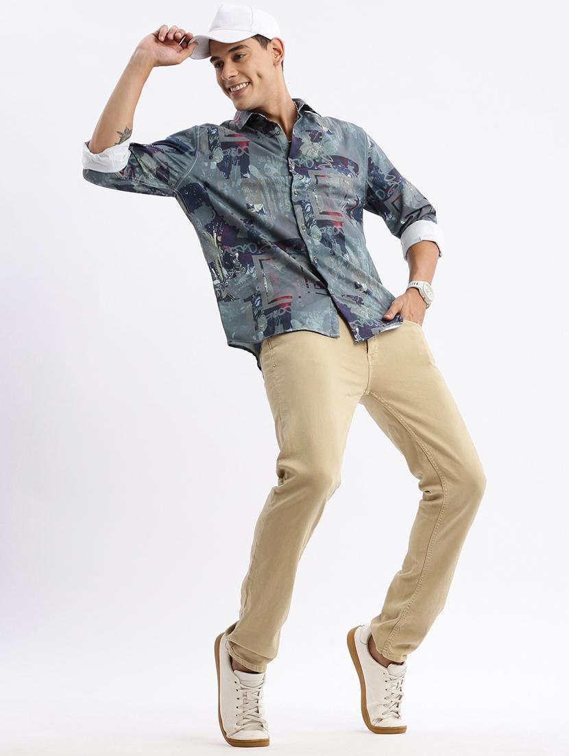 men long sleeved printed casual shirt - 21378902 - Standard Image - 4