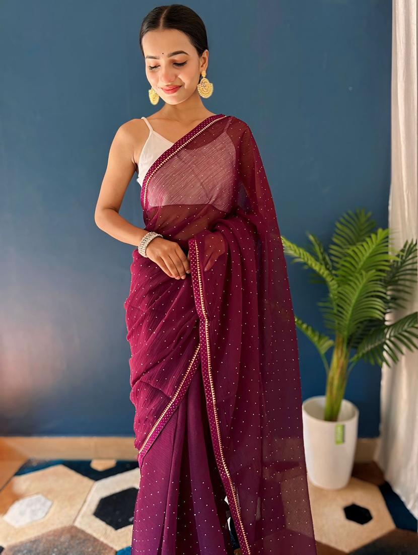 women embellished saree - 21379056 - Standard Image - 1