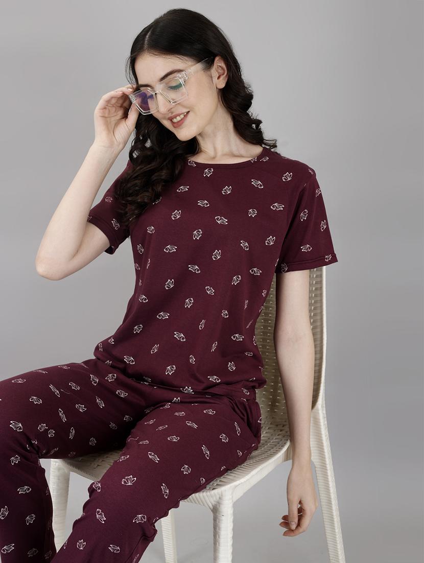 women printed pyjama nightwear set - 21380444 - Standard Image - 4