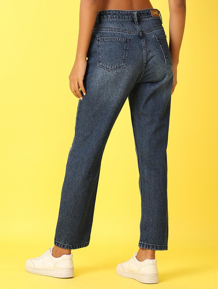 women blue distress jean - 21381823 - Standard Image - 4