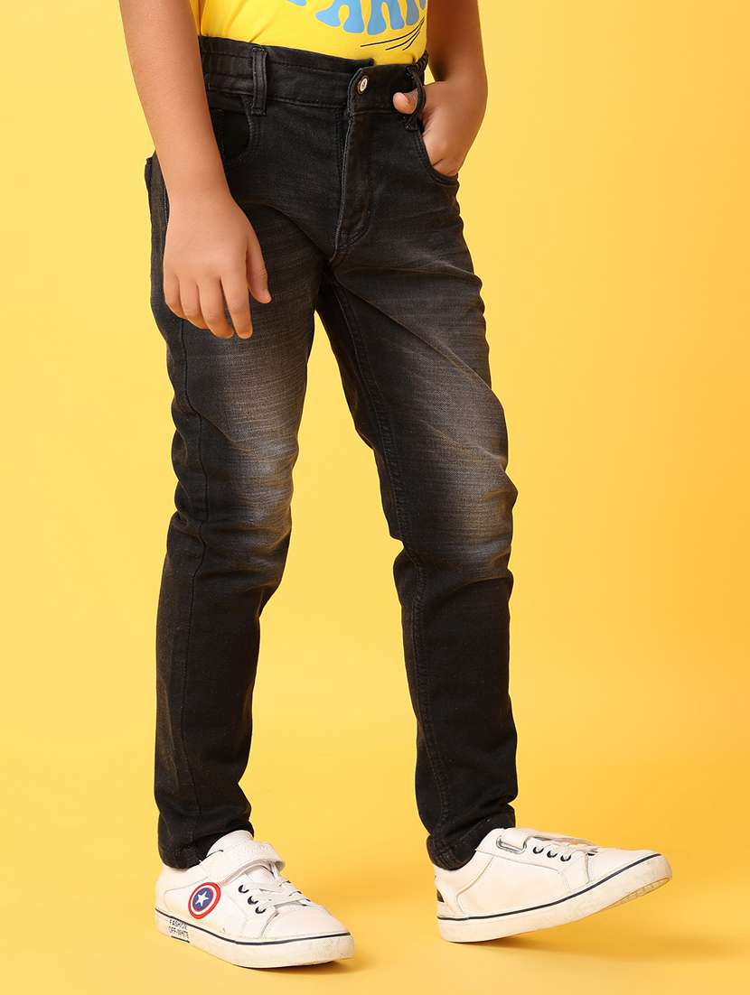 boys black plain jean - 21381870 -  Standard Image - 1