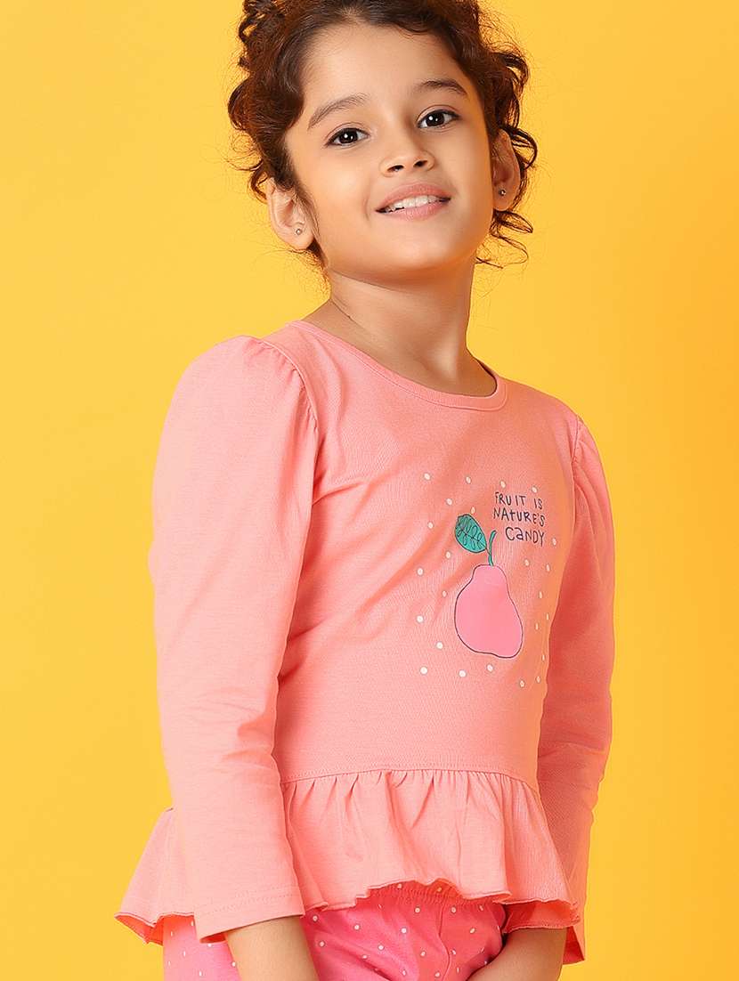girls printed round neck twin set - 21381882 -  Standard Image - 4