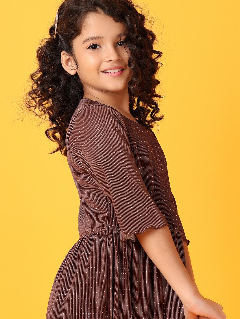 girls printed round neck frock - 21381898 - Standard Image - 4