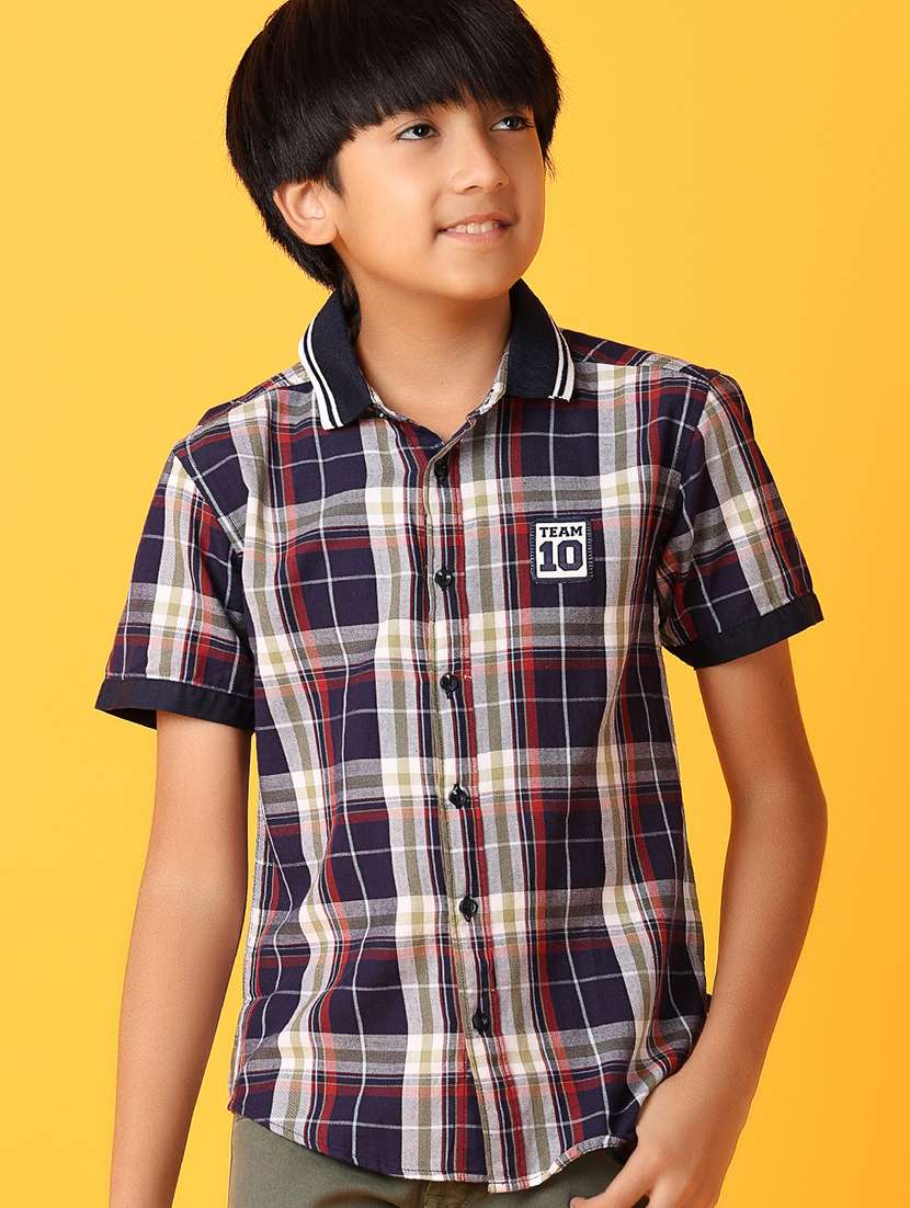boys blue checks shirt - 21381922 -  Standard Image - 1