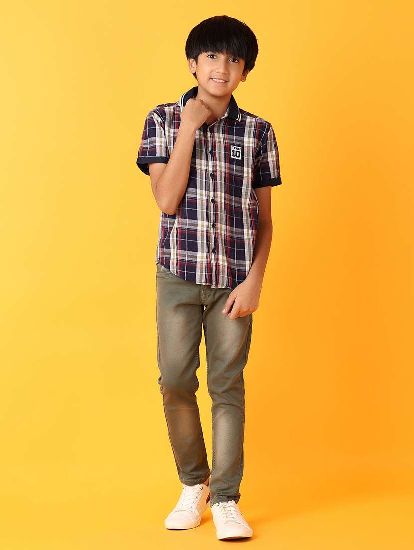 boys blue checks shirt - 21381922 -  Standard Image - 4