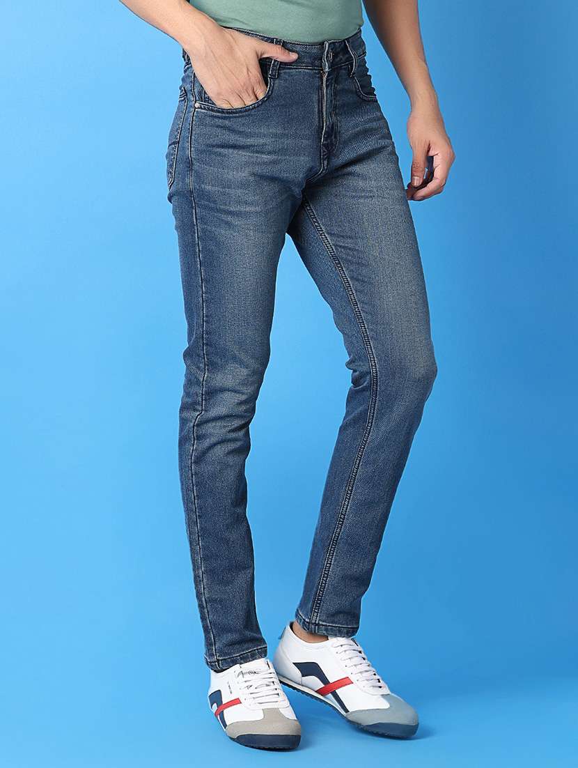 men mid rise plain jeans - 21382031 -  Standard Image - 1