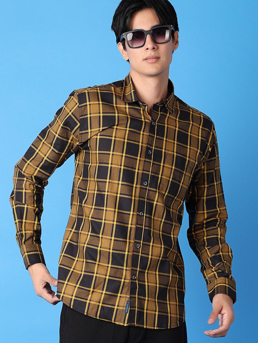 men checks long sleeve casual shirt - 21382038 -  Standard Image - 1