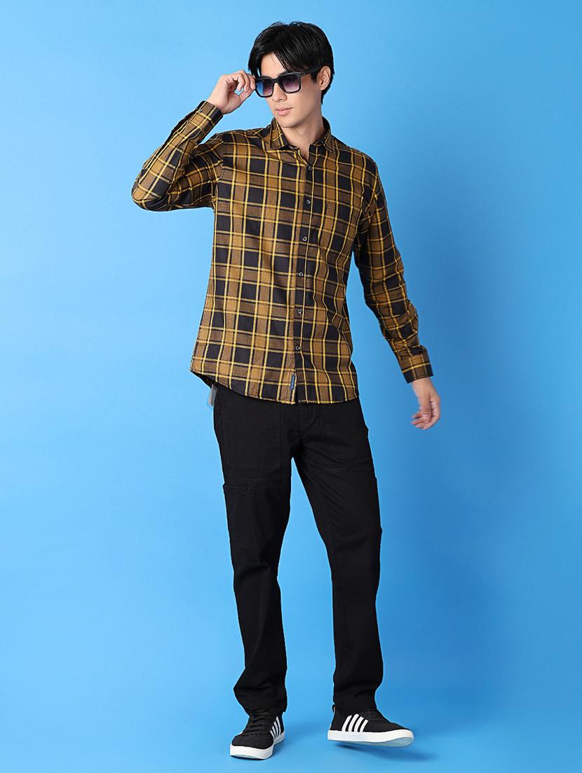 men checks long sleeve casual shirt - 21382038 - Standard Image - 4
