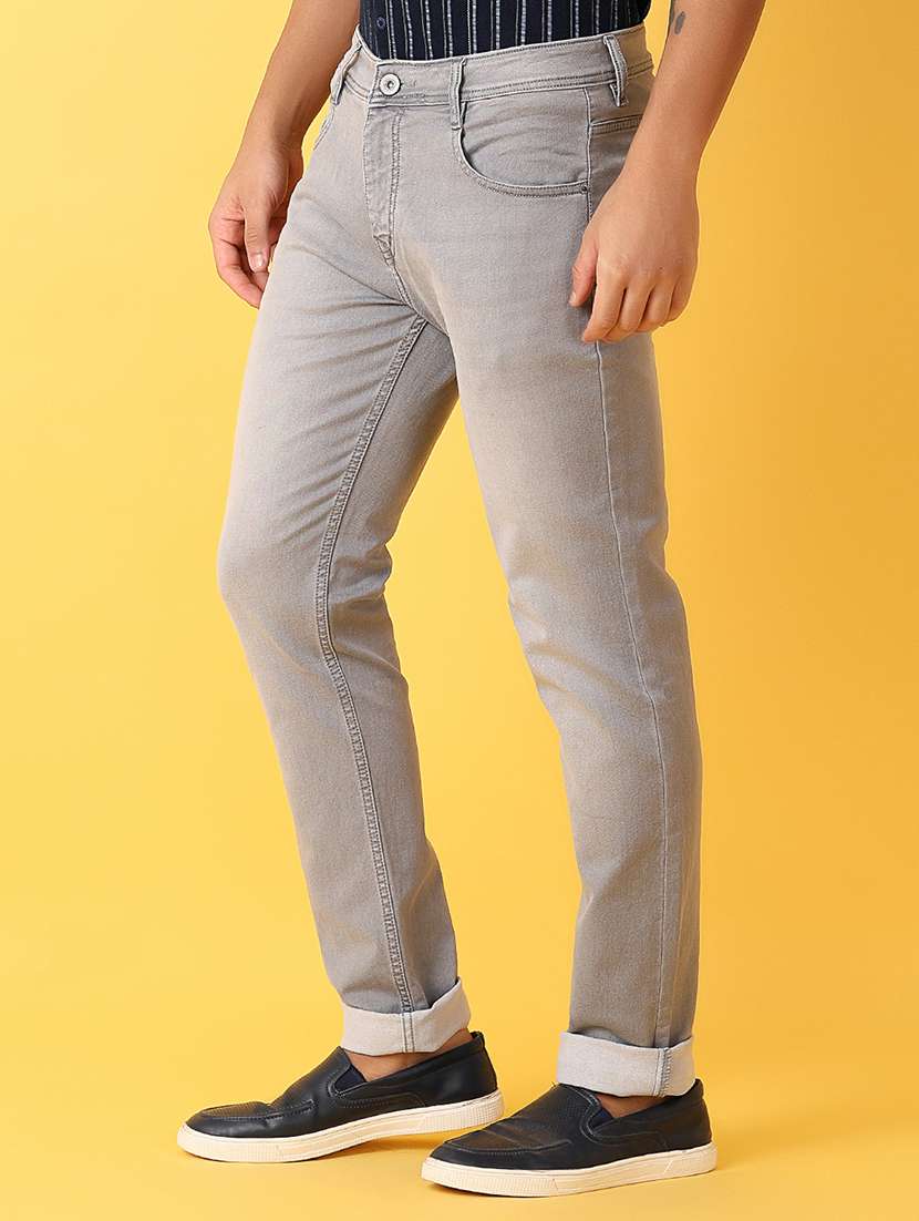 men mid rise plain jeans - 21382043 -  Standard Image - 1