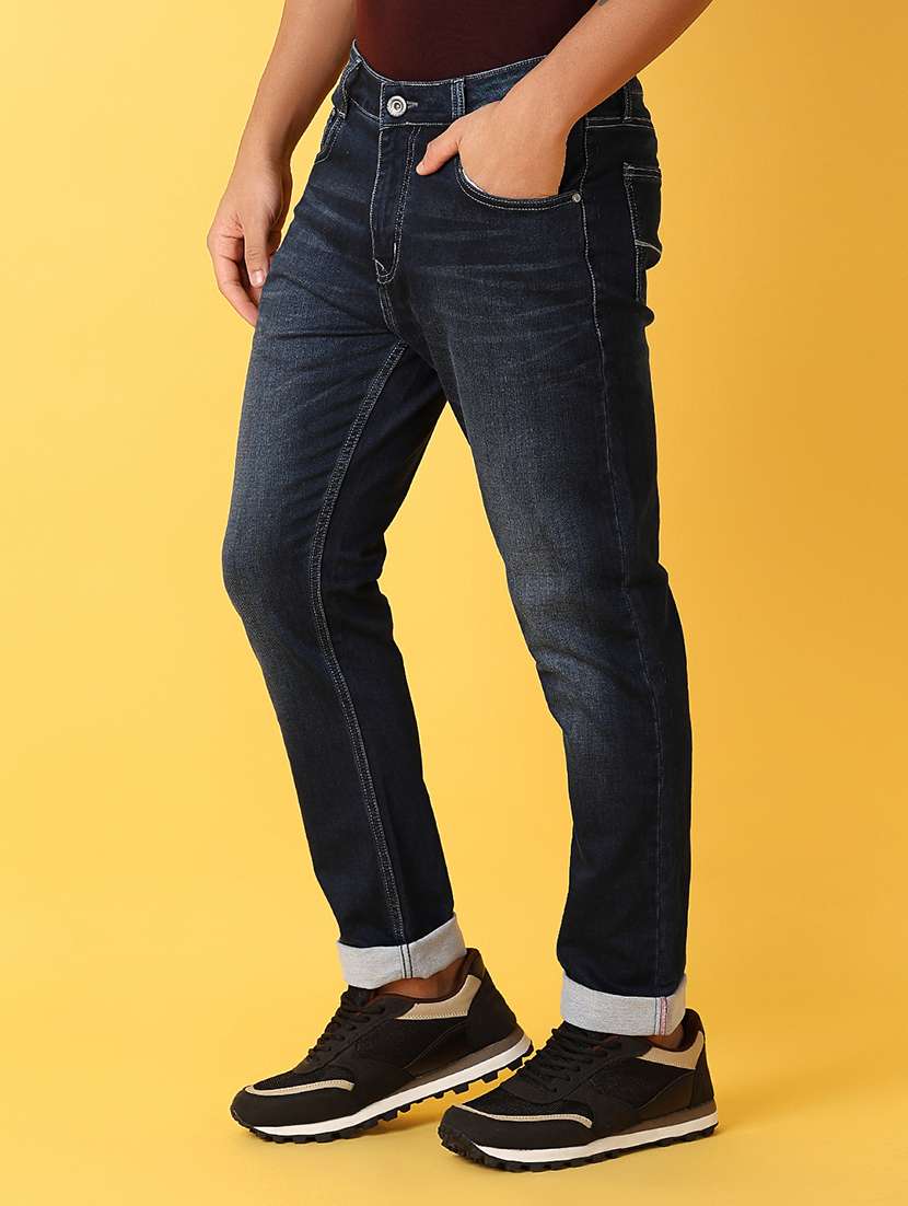 men solid slim fit jeans - 21382048 -  Standard Image - 1