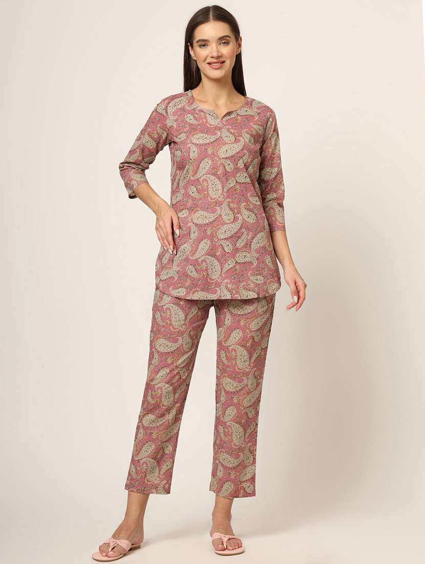 women printed pyjama nightwear set
