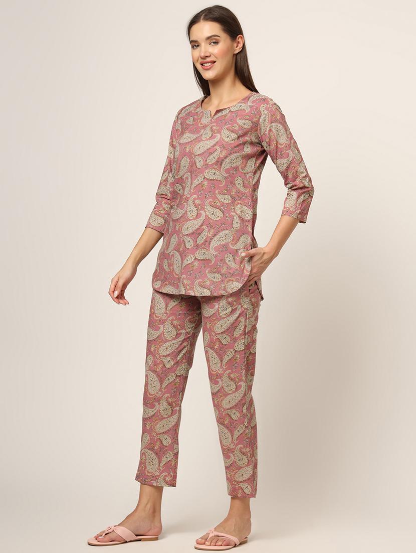 women printed pyjama nightwear set - 21382229 - Standard Image - 1