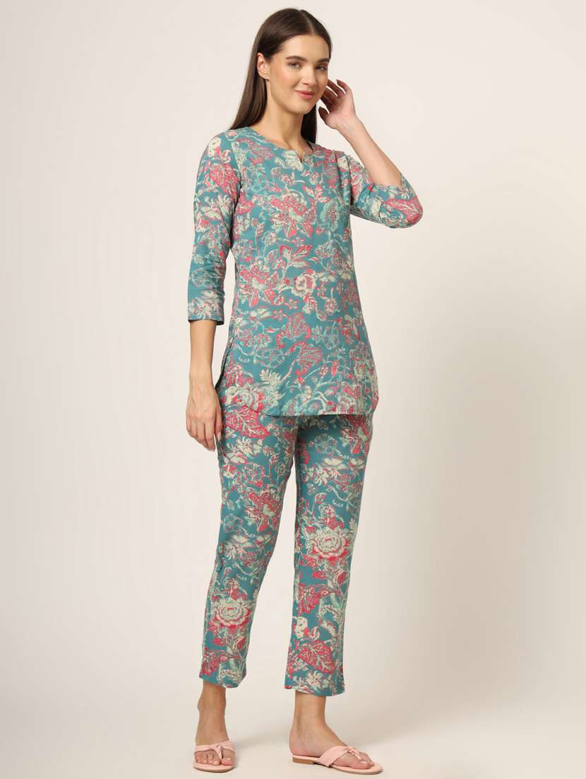 women printed pyjama nightwear set - 21382232 -  Standard Image - 1