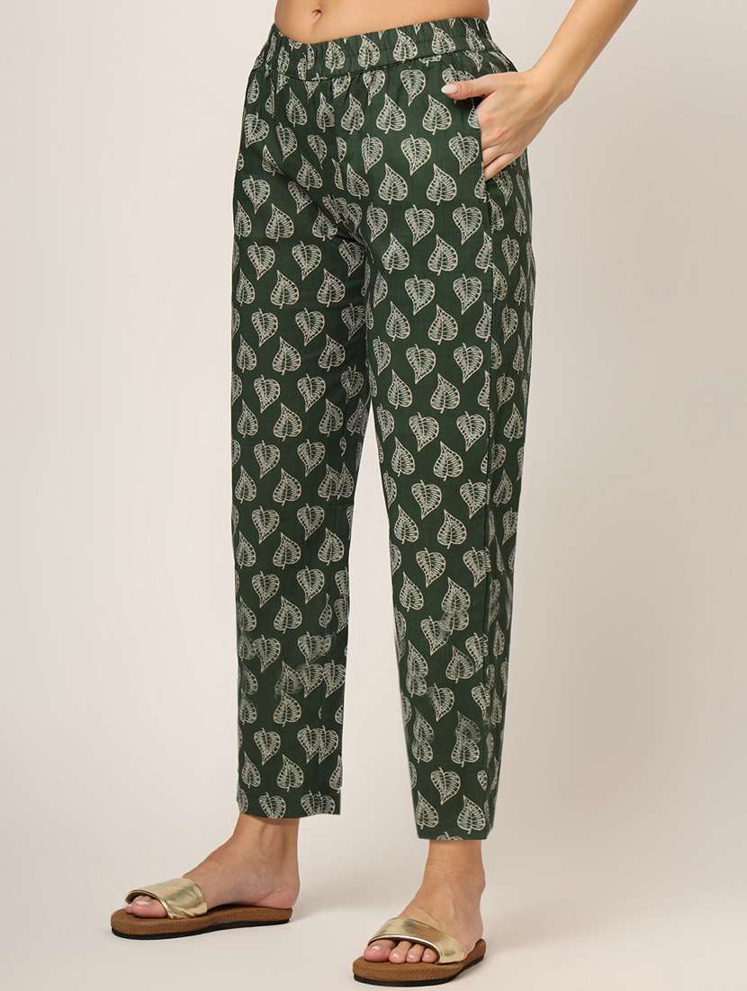 women green printed nightwear pyjama set - 21382236 - Standard Image - 4