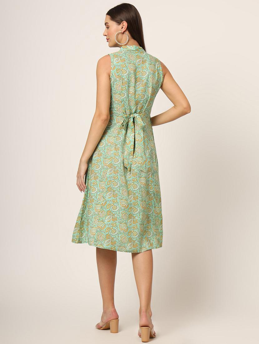 women green printed a-line ethnic dress - 21382241 - Standard Image - 4