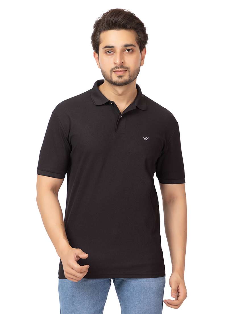 men polo neck solid t-shirt