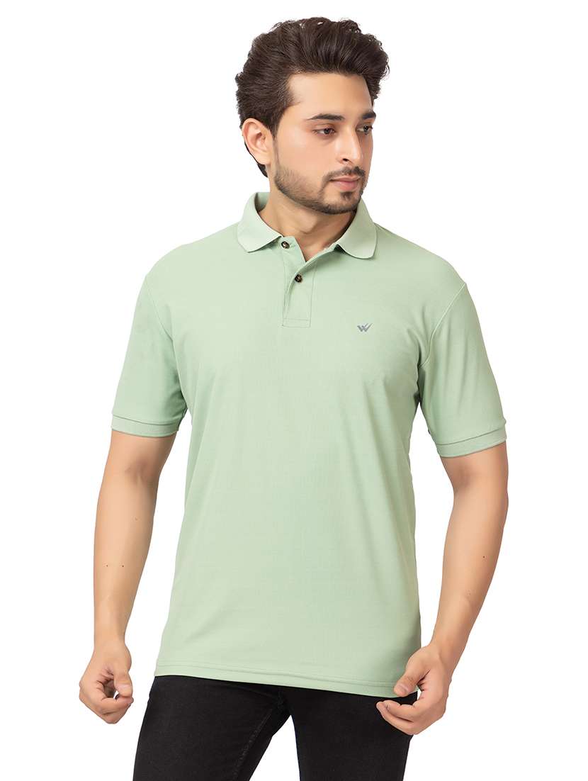 men polo neck solid t-shirt