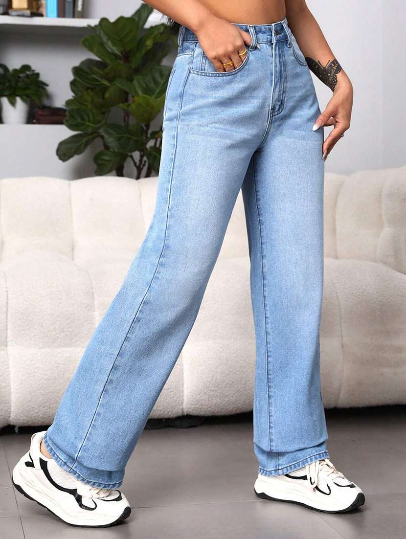 women light blue denim jean - 21382256 - Standard Image - 1