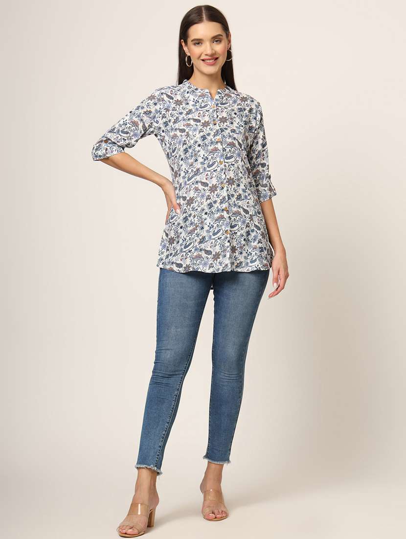 women florals printed a-line top - 21382261 - Standard Image - 4