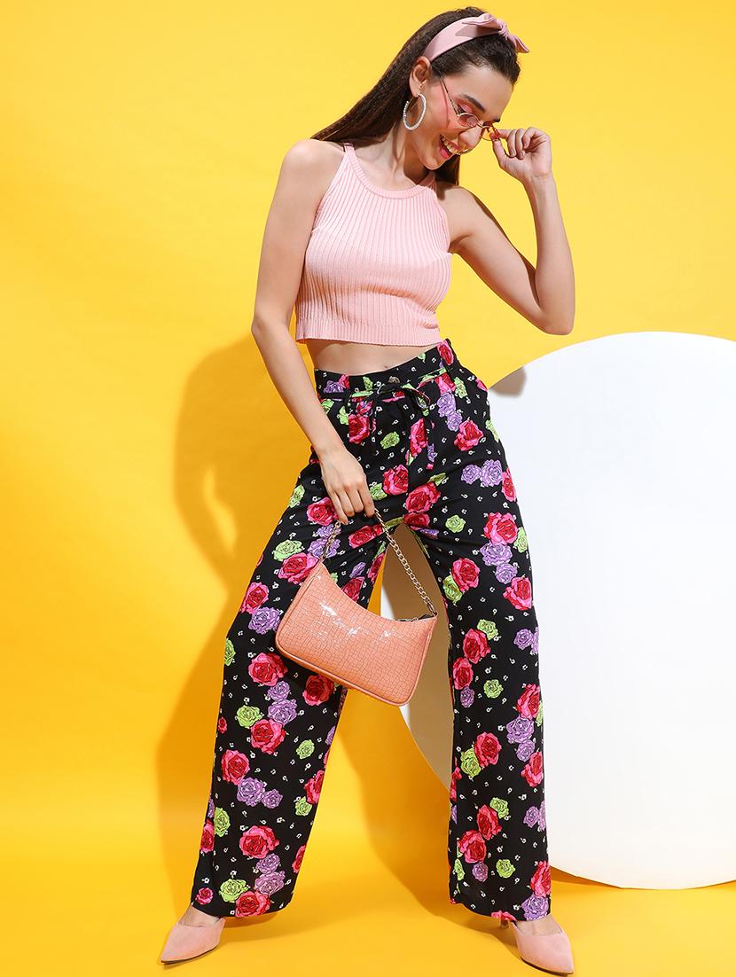 black floral printed tailored pants trouser - 21382386 - Standard Image - 4