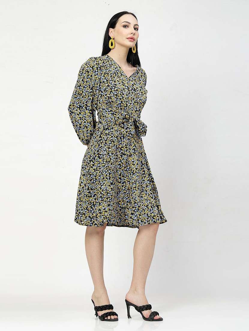 women black polyester a-line dress - 21382450 -  Standard Image - 1