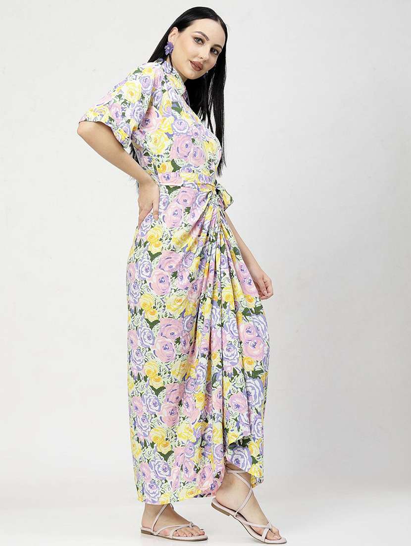 women purple polyester shirt dress - 21382463 -  Standard Image - 1