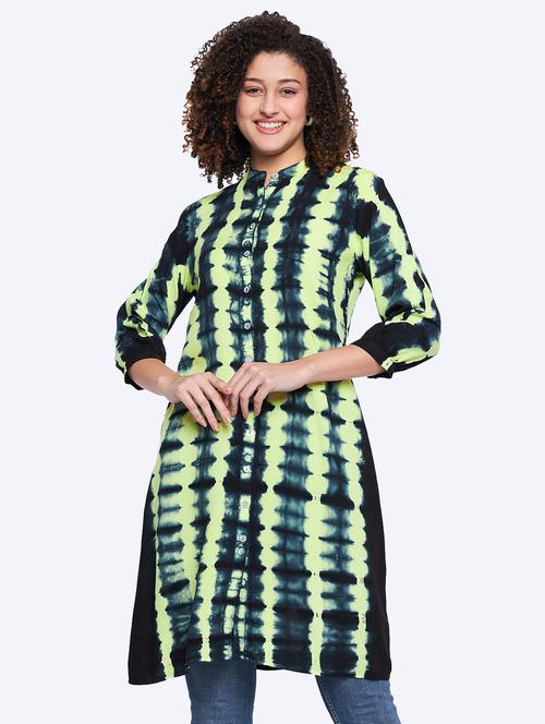 lime tie & dye regular tunic - 21382521 -  Standard Image - 0