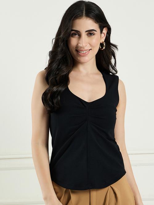 women black solids tank top top - 21382589 -  Standard Image - 0