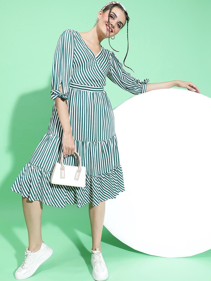 women white polyester tiered dress - 21382637 - Standard Image - 4