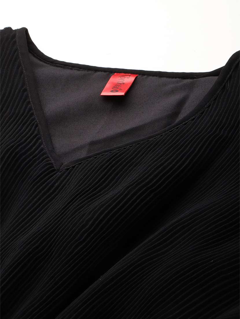 women black solids blouson dress - 21382674 -  Standard Image - 4