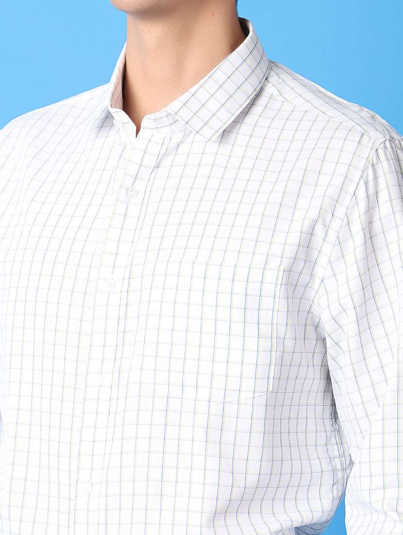 men checks printed log sleeves formal shirts - 21382803 -  Standard Image - 4