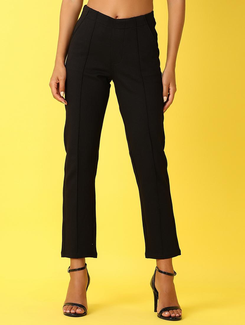 women solid high rise cigarette pants  - 21382894 -  Zoom Image - 0