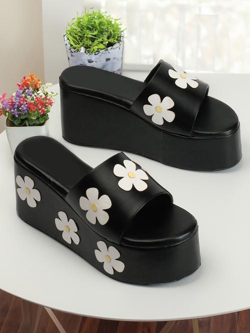 women black slip on wedges - 21383033 -  Standard Image - 0