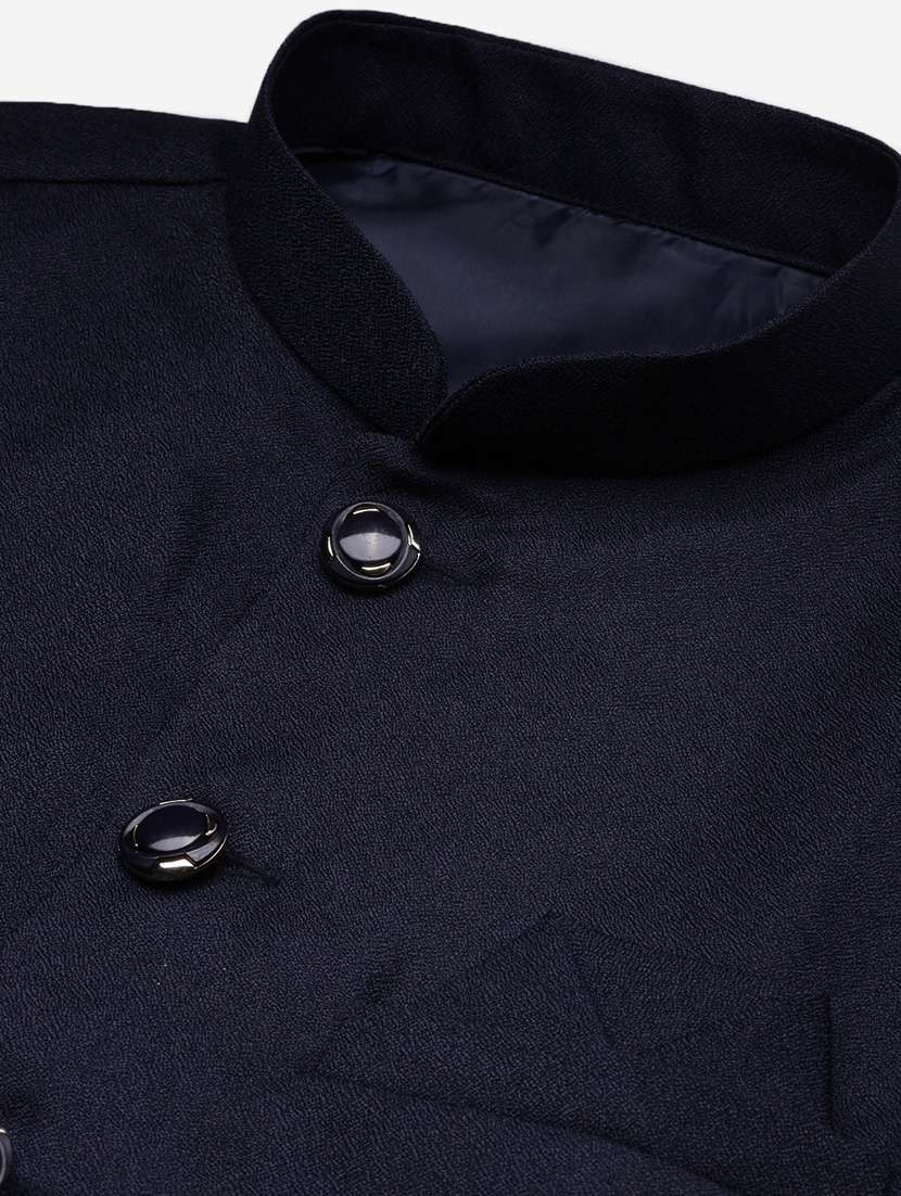 men mandarin neck solid nehru jacket - 21383277 -  Standard Image - 6